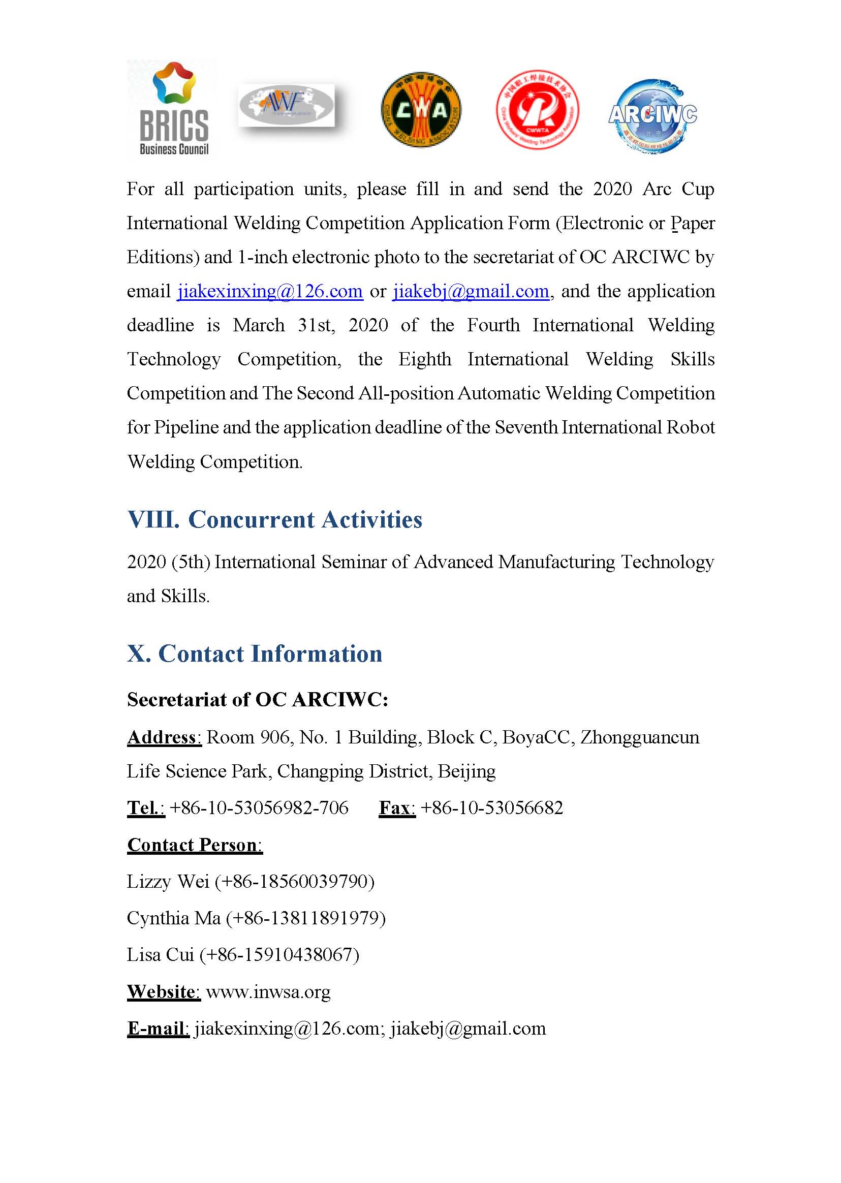 2020 Arc Cup International Welding Competition Invitation 8